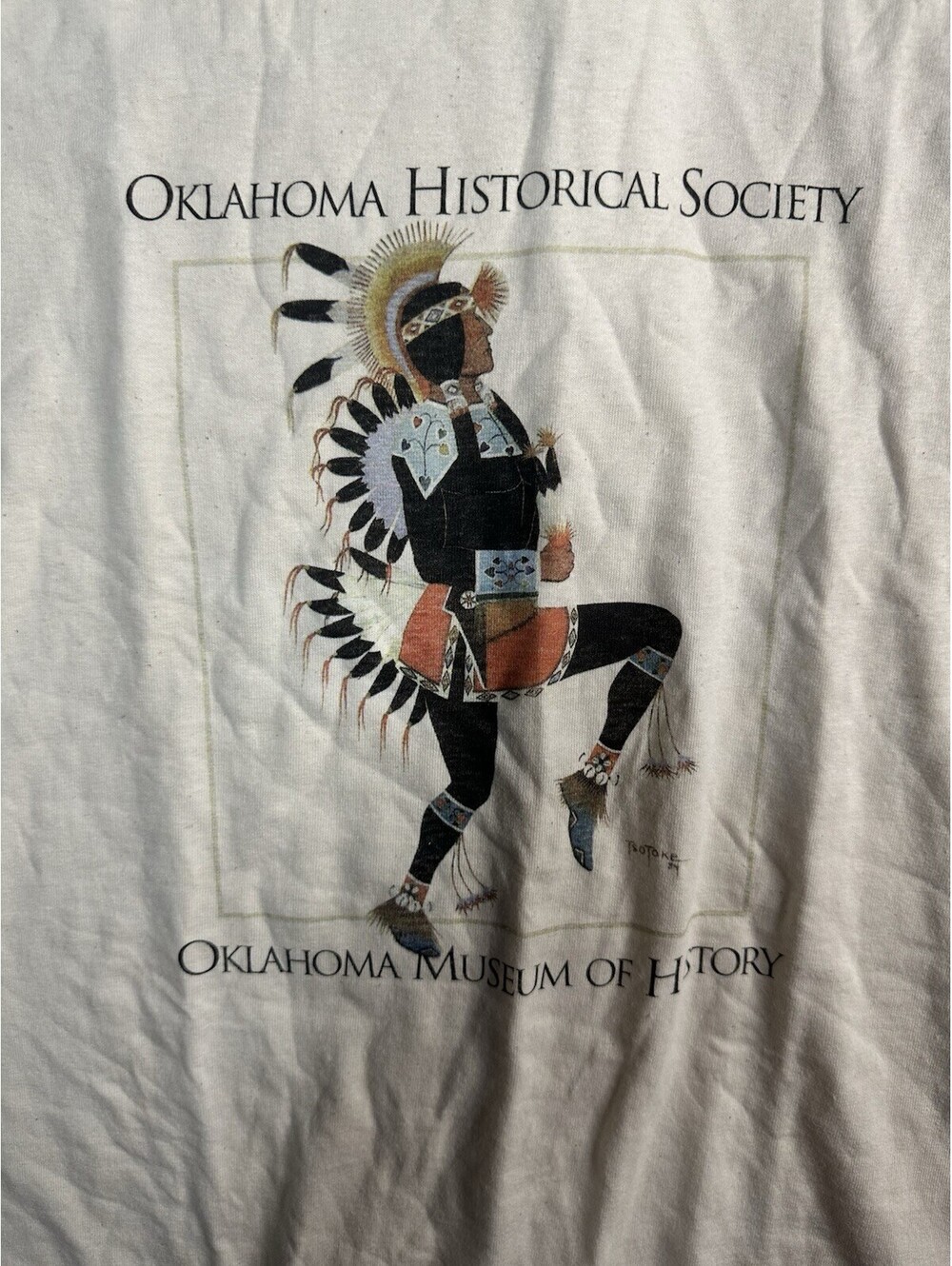 Vintage Oklahoma Museum Of History Native American Dancer Graphic Tee XL
